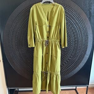 TELA Olive Green Cotton Dress